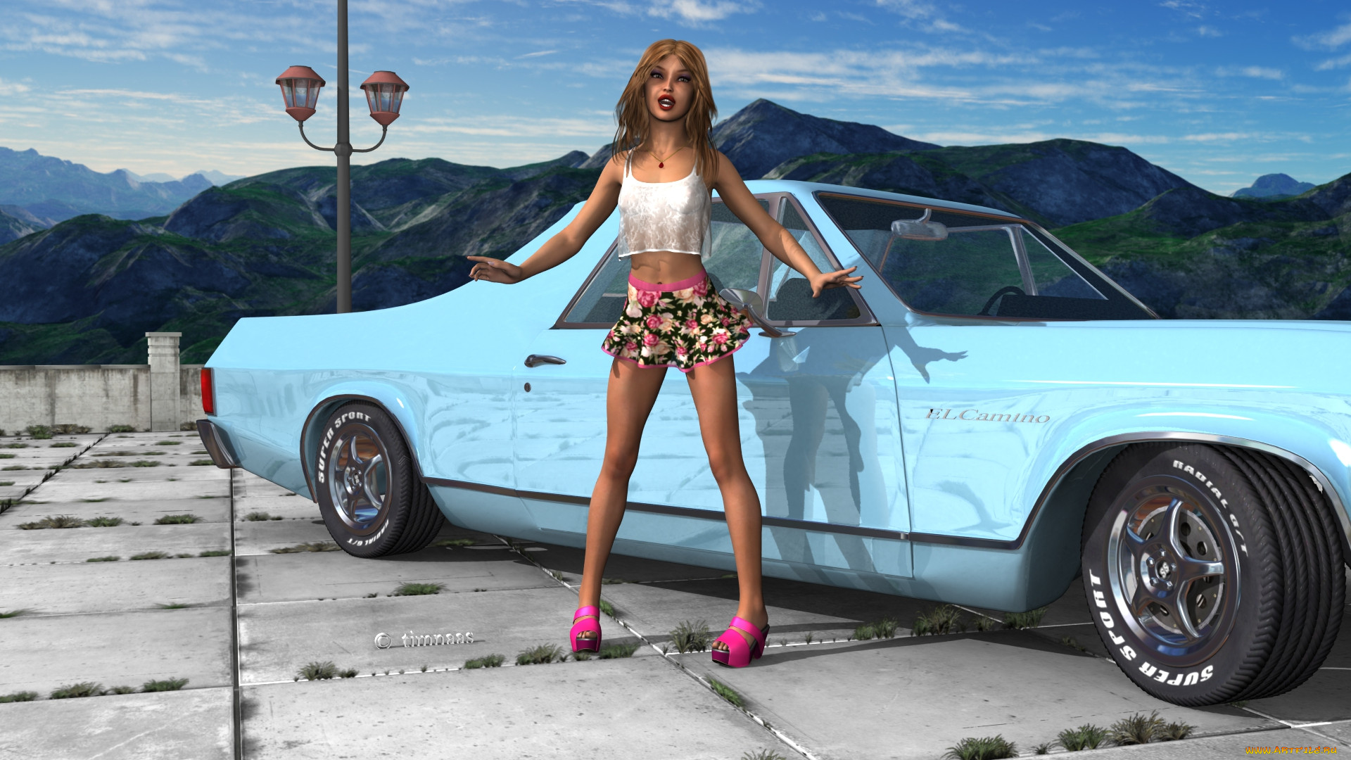 , 3d car&girl, , , , 